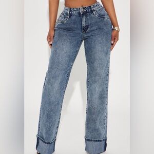 On‎ My Radar Cuffed Wide Leg Jeans - Medium Wash